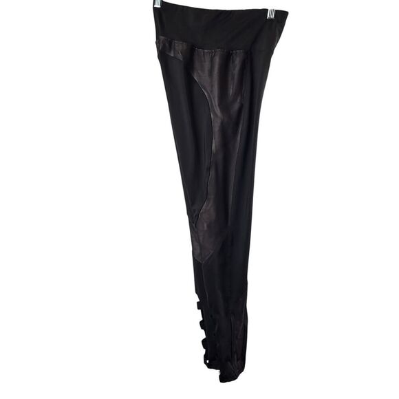 BCBGMAXAZRIA Medium Ankle Leggings with inlaid Mesh & Ankle Cutouts Black - Picture 5 of 15